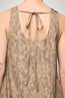 Printed Stretch Cotton U-neck Mini Dress Burro