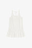Cotton Poplin U-Neck Mini Dress White