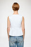Stretch Cotton V Neck Pocket Blouse White