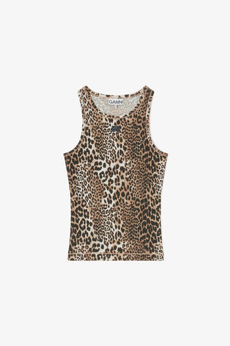 Leopard Rib Tank Top