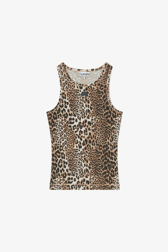 Leopard Rib Tank Top