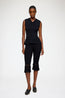 Fine Cotton Rib Crochet Vest Black
