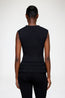 Fine Cotton Rib Crochet Vest Black