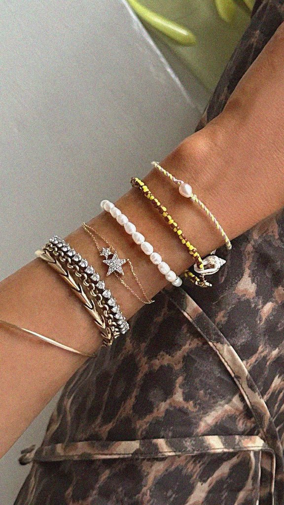 Lucina Double Star Diamond Bracelet Yellow Gold