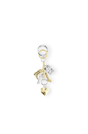 Ganni Bou Keyring Silver and Gold