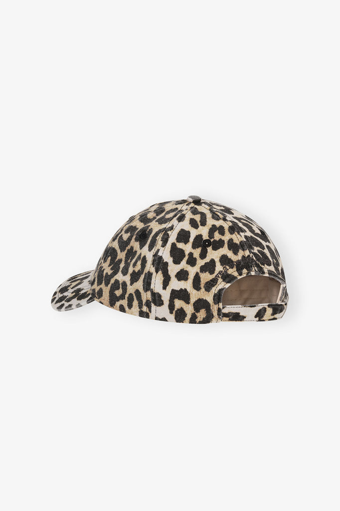 Washed Cotton Canvas Leopard Cap