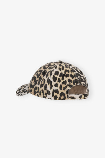 Washed Cotton Canvas Leopard Cap