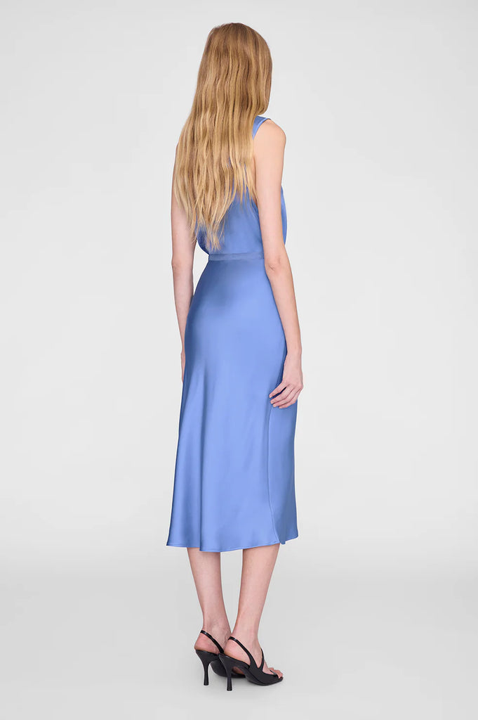 Bar Silk Skirt Storm Blue