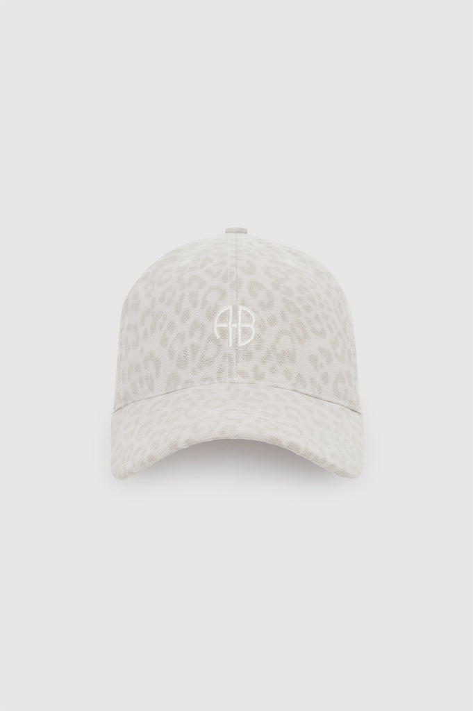 Jeremy Baseball Cap Washed White Leopard