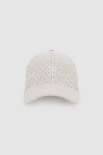 Jeremy Baseball Cap Washed White Leopard