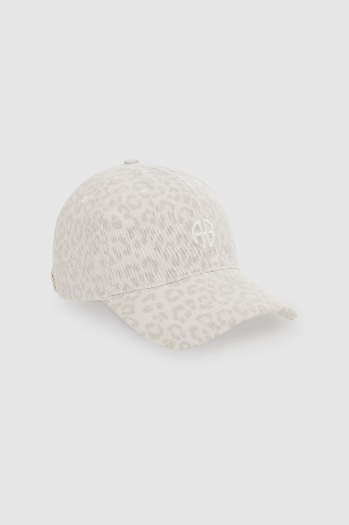 Jeremy Baseball Cap Washed White Leopard