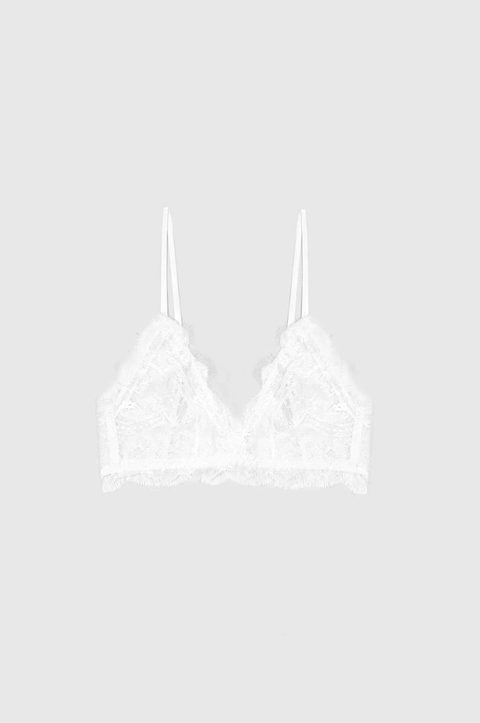 Lace Bra with Trim Ivory