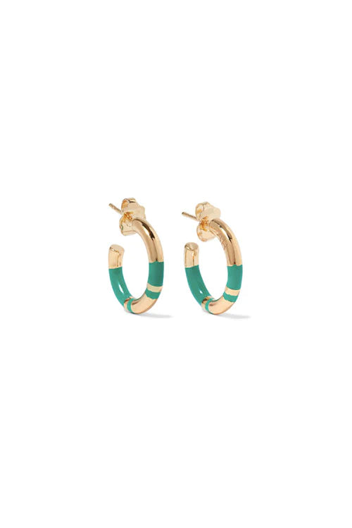 Positano Mini Hoops Emerald