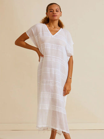 Abira Classic Caftan White