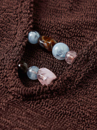 Adriana Beaded Swim Metallic Chocolate