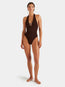 Adriana Beaded Swim Metallic Chocolate