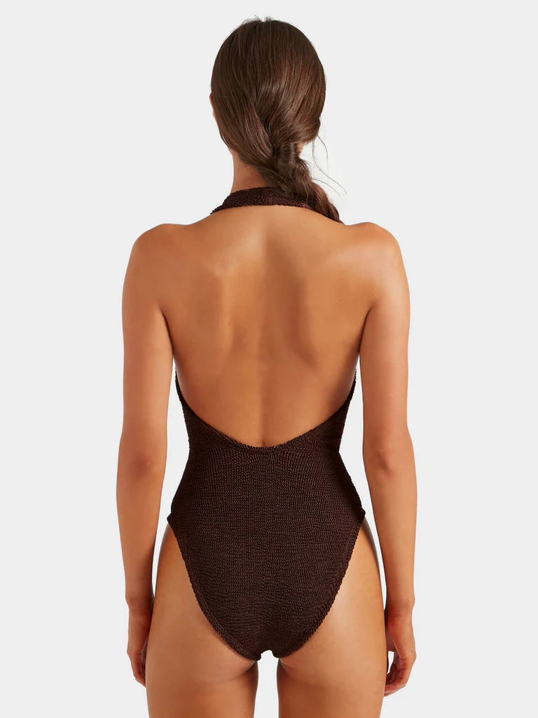 Adriana Beaded Swim Metallic Chocolate