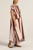 Thaddeus Caftan Pink Brown Sarong Voile