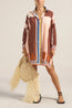 Artemis Shirt Dress Pink Brown Sarong Voile