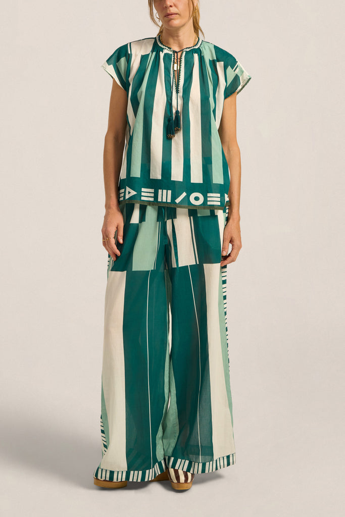 Ossa Top Green Sarong Voile