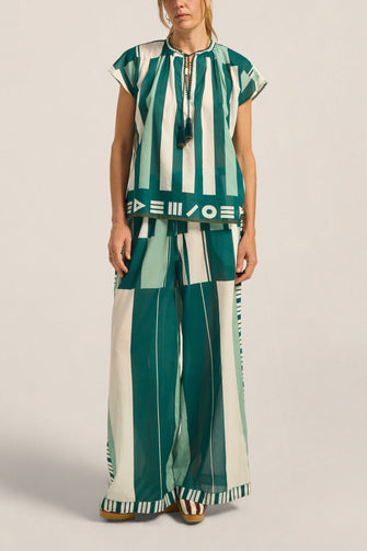 Ossa Top Green Sarong Voile