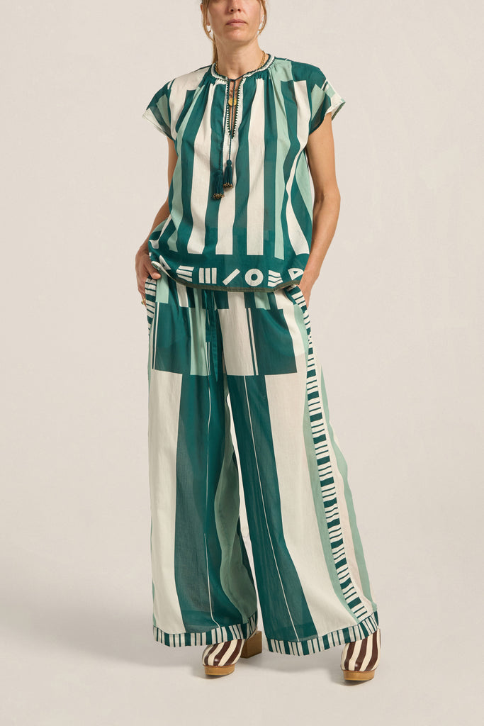 Ossa Top Green Sarong Voile
