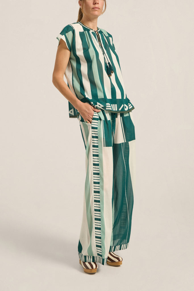 Ossa Top Green Sarong Voile