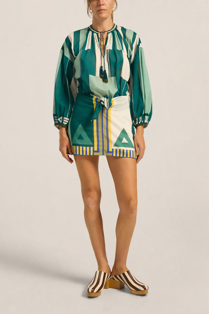 Elder Dress Green Sarong Voile