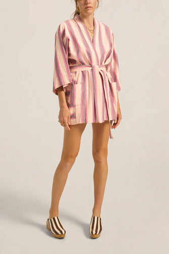 Ariane Robe Pink Mykonos Stripe