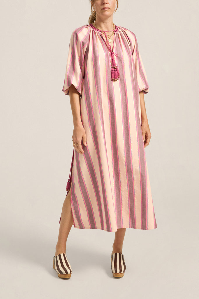 Priam Caftan Pink Mykonos Stripe