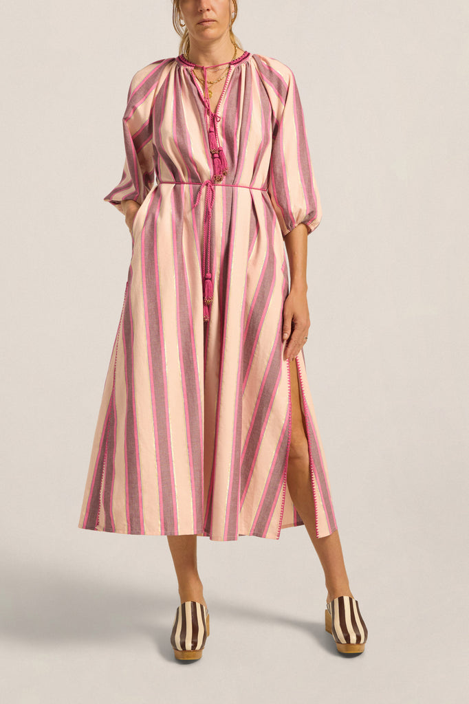 Priam Caftan Pink Mykonos Stripe