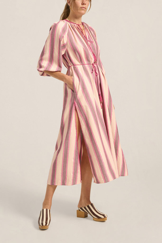 Priam Caftan Pink Mykonos Stripe