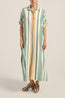 Melanie Caftan Green Fez Stripe
