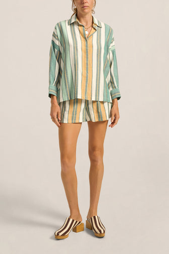 Cronos Shirt Green Fez Stripe