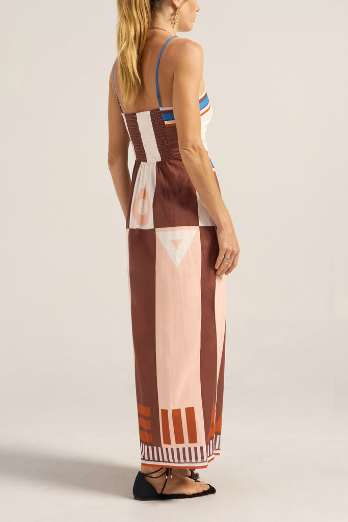 Aethra Dress Pink Brown Sarong Voile