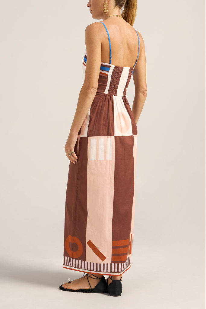 Aethra Dress Pink Brown Sarong Voile