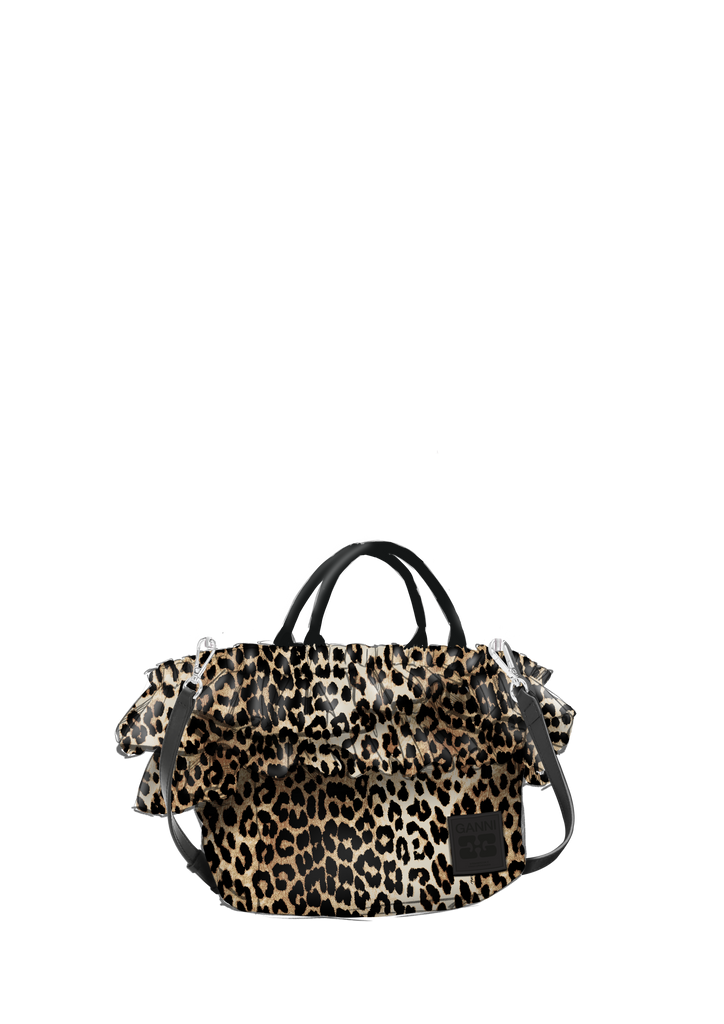 Leopard Mini Ruffle Tote