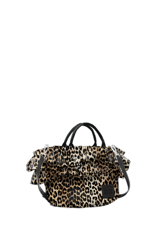 Leopard Mini Ruffle Tote