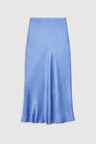 Bar Silk Skirt Storm Blue