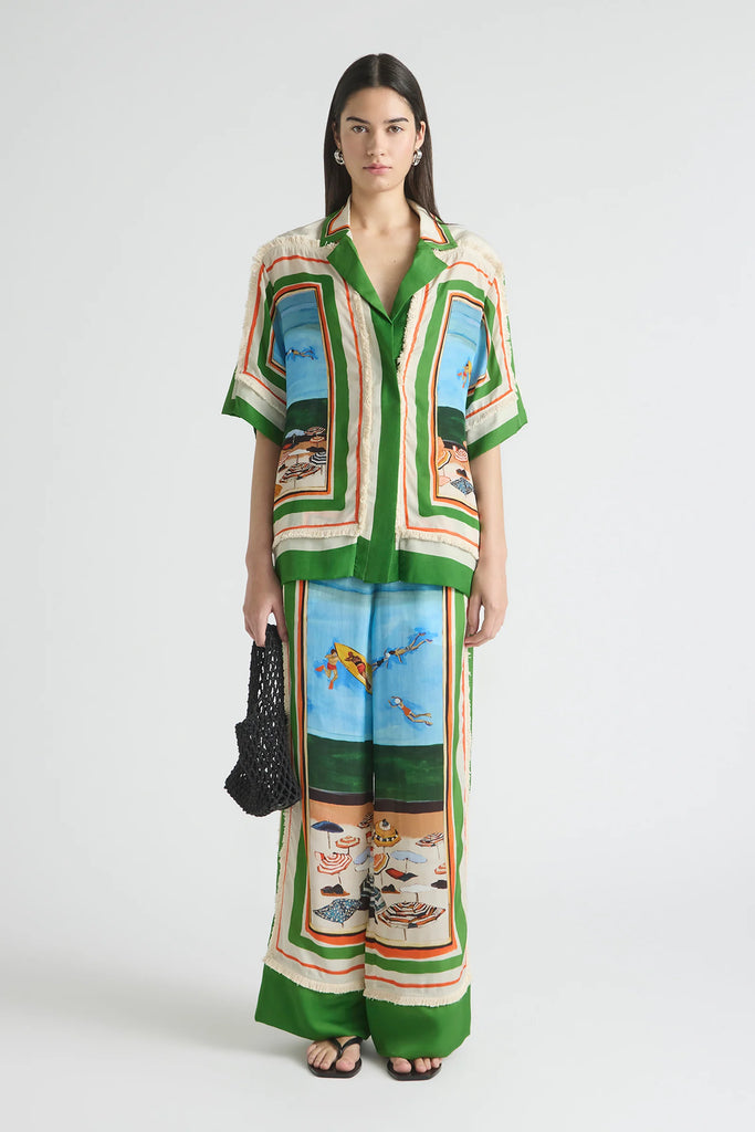 Ripple Effect Fringed Oversized Shirt