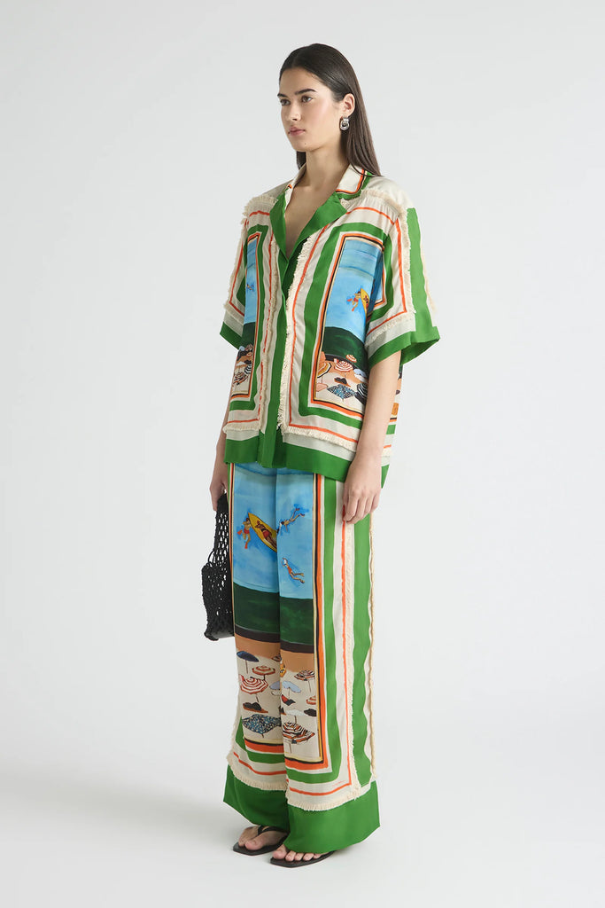 Ripple Effect Fringed Oversized Shirt
