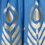 Feather Embroidered Midi Dress Blue Gold