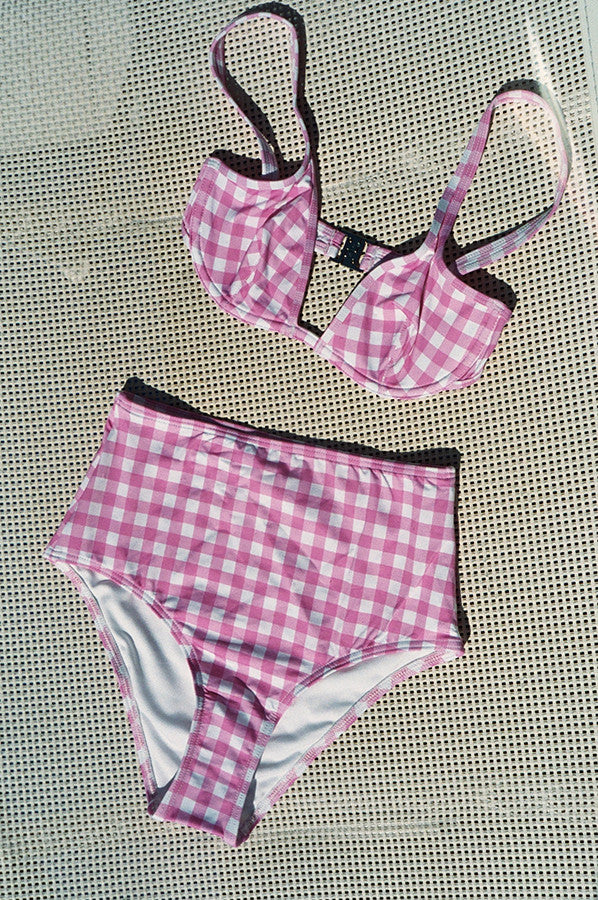 Blush Gingham Classic Bra & High Waist Pant
