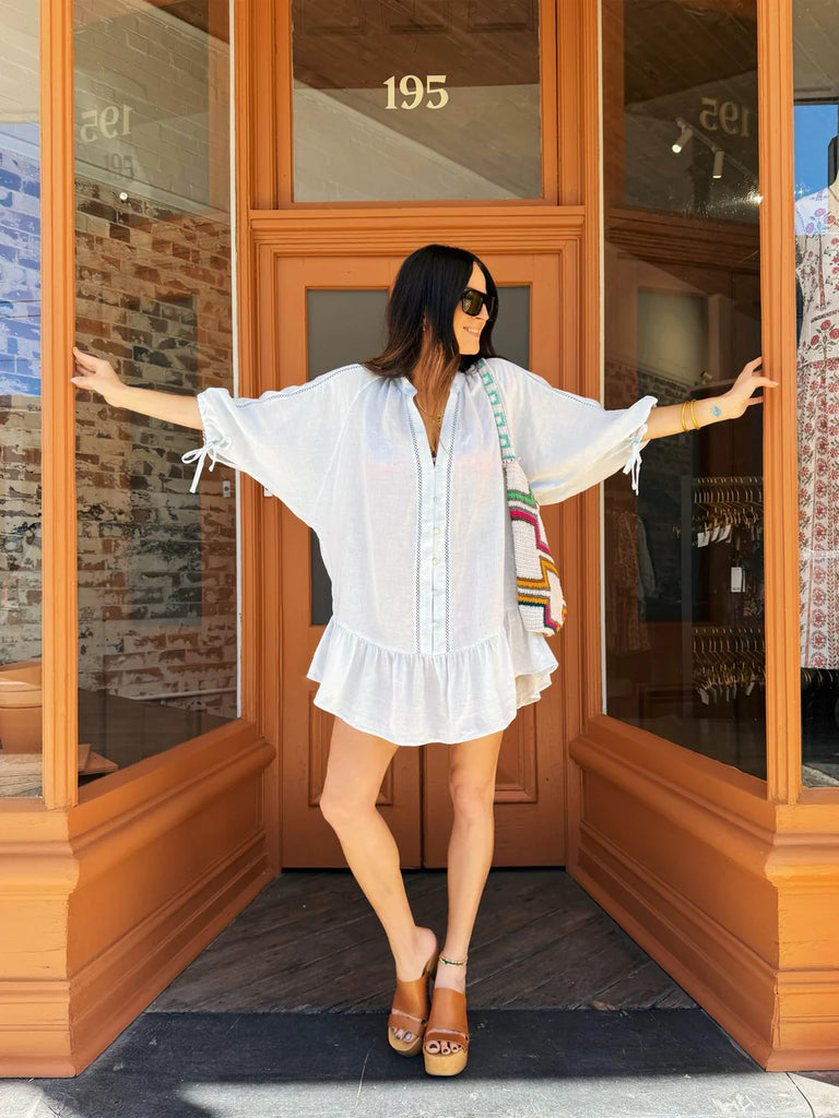 La Ponche Frill Dress Sky