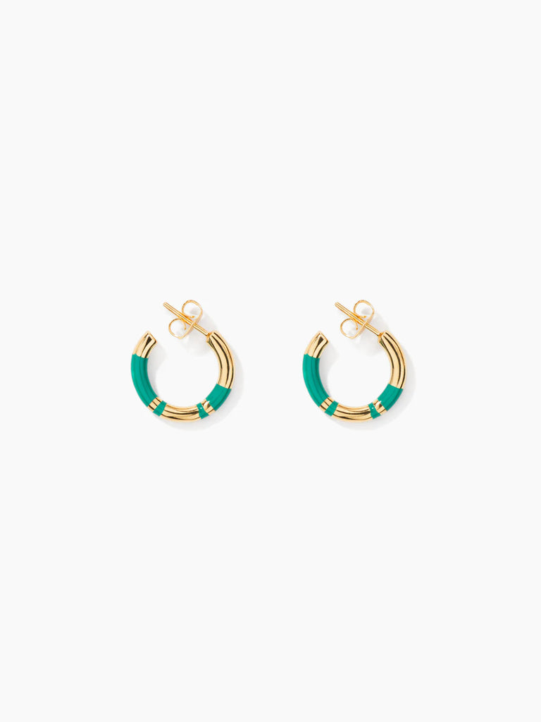 Positano Mini Hoops Emerald
