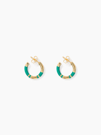 Positano Mini Hoops Emerald