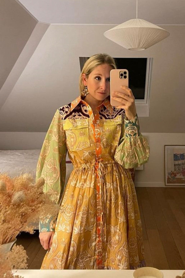 Palm Spliced Capri Maxi Dress