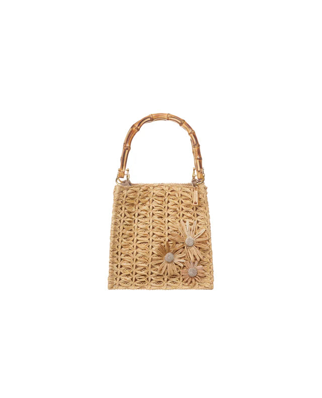 Camille Raffia Bloom Bag Small