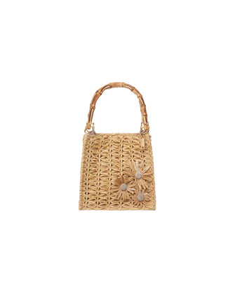 Camille Raffia Bloom Bag Small