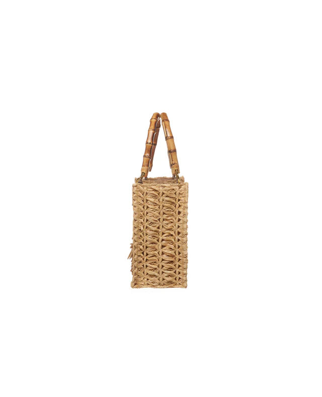 Camille Raffia Bloom Bag Small
